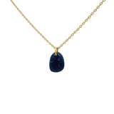 Collier doré pierre facettée en lapis lazulis