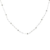 Collier doré cordon blanc avec pierre de lune et labradorite 38 cm
