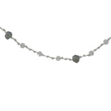 Collier doré cordon blanc avec pierre de lune et labradorite 38 cm