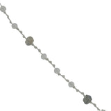 Collier doré cordon blanc avec pierre de lune et labradorite 38 cm