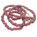 Collier doré perles Miyuki rouge et bleu 50 cm