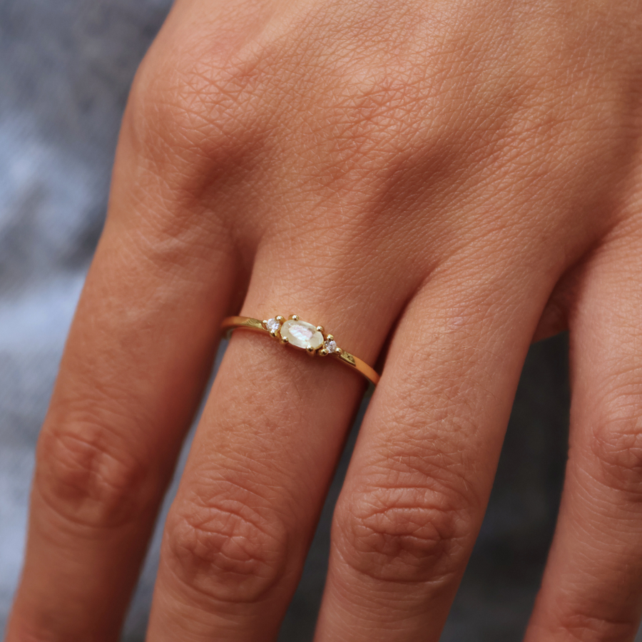 Bague doree discount pierre