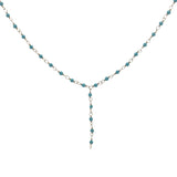 Collier doré base chapelet chaine rosary turquoise 46 cm