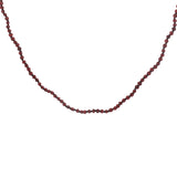Collier doré petites perles rouges avec noeuds rouges 75 cm