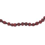 Collier doré petites perles rouges avec noeuds rouges 75 cm