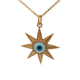 Gold star and mother-of-pearl eye necklace