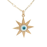 Collier doré soleil avec oeil en nacre 50 cm
