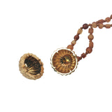 Collier Bola doré mix perles marrons boule dorée 75 cm