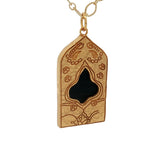 Collier doré porte Taj Mahal onyx noire 50 cm