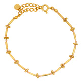 Half cord bracelet with ball beads and gold rods