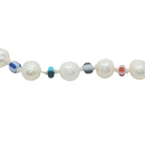 Bracelet doré en perles de culture rondes et perles multicolores