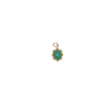 Charms doré médaillon ovale avec onyx verte et étoiles