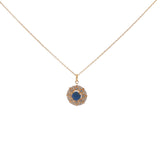 Gold necklace with star medal, stone and zircons