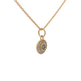 Collier doré petite médaille labradorite et zircons 42 cm