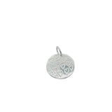 Charms argent 925 médaille avec coeurs et "miracle" gravés