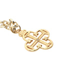 Collier doré croix dans trèfle ajouré 50 cm