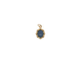 Charms doré médaillon ovale avec lapis lazuli et étoiles