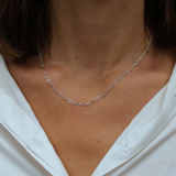 Silver necklace with filed curb chain