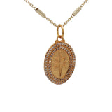 Collier doré médaille étoile des vents zircons 42 cm