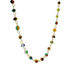 Collier doré perles miyuki multicolores