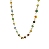 Collier doré perles miyuki multicolores