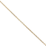 Gold necklace with bell pendant, zircons and stone