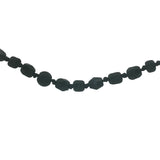 Collier doré perles noires brillantes et mates 90 cm