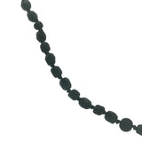 Collier doré perles noires brillantes et mates 90 cm