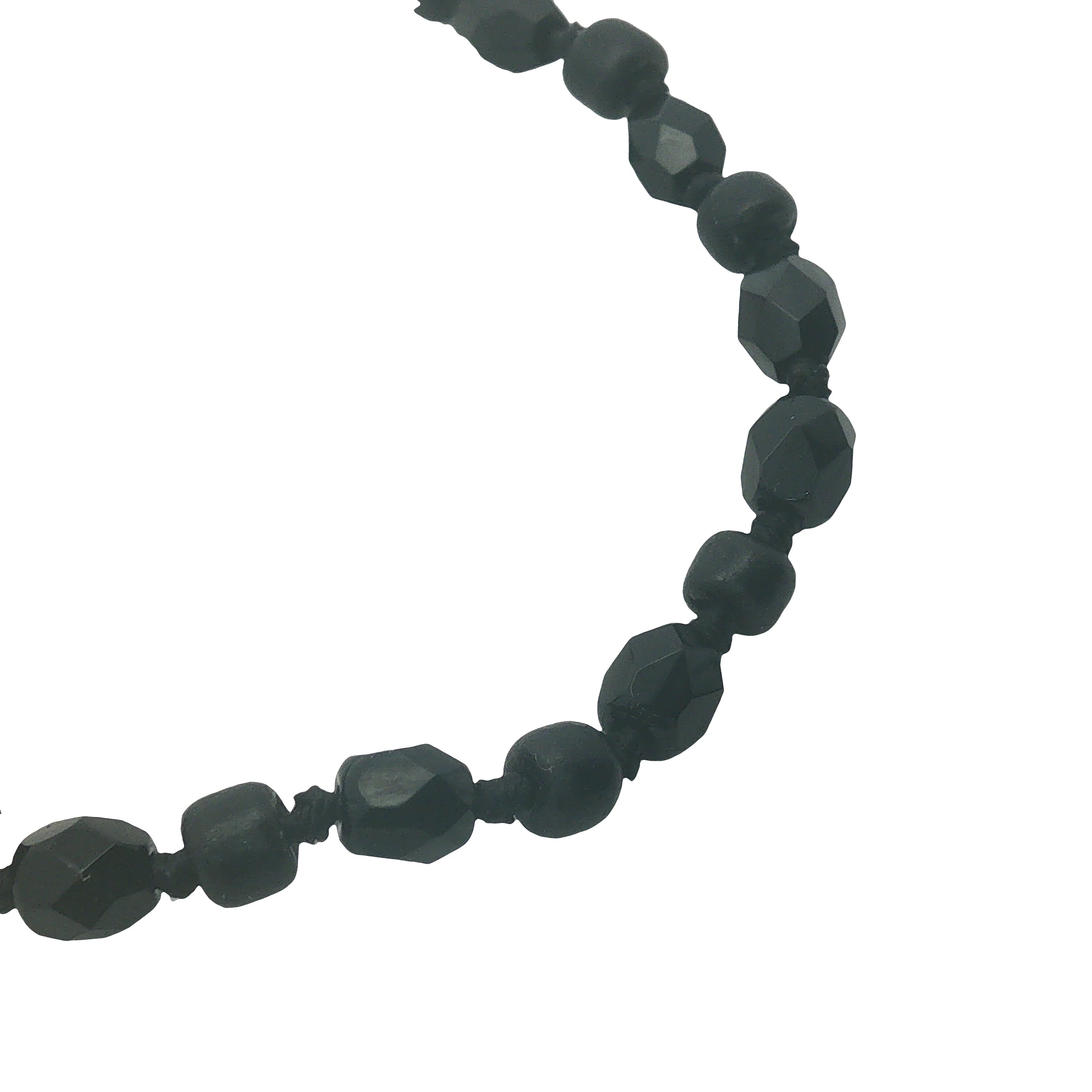 Collier doré perles noires brillantes et mates 90 cm