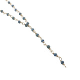 Collier doré base chapelet chaine rosary lapis lazulis 54 cm