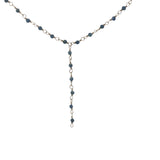 Collier doré base chapelet chaine rosary lapis lazulis 54 cm