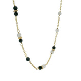 Gold labradorite and black onyx necklace