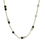 Gold labradorite and black onyx necklace