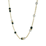 Gold labradorite and black onyx necklace