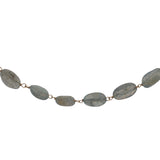 Collier doré avec pierres de labradorite ovales 46 cm