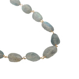 Collier doré avec pierres de labradorite ovales 46 cm