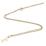 Hammered number gold necklace