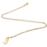 Hammered number gold necklace