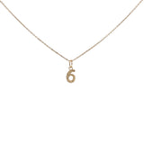 Hammered number gold necklace
