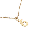 Hammered number gold necklace