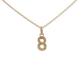 Hammered number gold necklace