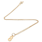 Hammered number gold necklace