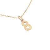 Hammered number gold necklace