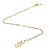 Hammered number gold necklace