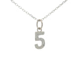 925 silver hammered number necklace