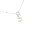 925 silver hammered number necklace