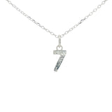 925 silver hammered number necklace