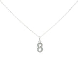 925 silver hammered number necklace