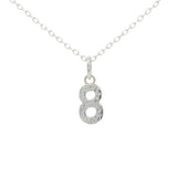 925 silver hammered number necklace