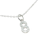 925 silver hammered number necklace